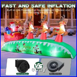 12FT Christmas Inflatables Santa Sleigh 2025 NEW LED Outdoor Decoration