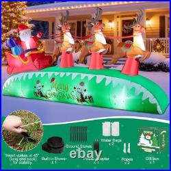 12FT Christmas Inflatables Santa Sleigh 2025 NEW LED Outdoor Decoration
