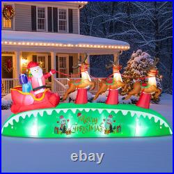 12FT Christmas Inflatables Santa Sleigh 2025 NEW LED Outdoor Decoration