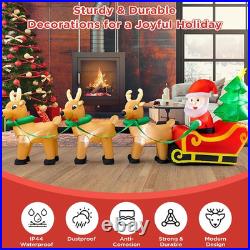 12FT Christmas Inflatables Santa and Reindeer 2025 NEW LED Outdoor Decoration