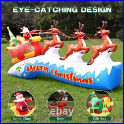 12FT Christmas Inflatables Santa on Sleigh 2025 NEW LED Outdoor Decoration