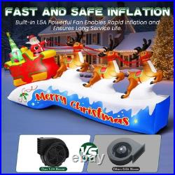 12FT Christmas Inflatables Santa on Sleigh 2025 NEW LED Outdoor Decoration
