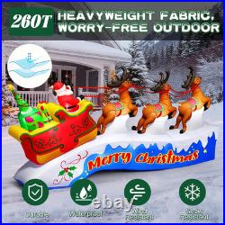 12FT Christmas Inflatables Santa on Sleigh 2025 NEW LED Outdoor Decoration