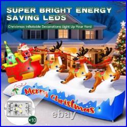 12FT Christmas Inflatables Santa on Sleigh 2025 NEW LED Outdoor Decoration