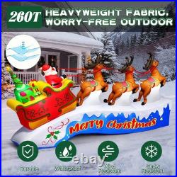 12FT Christmas Inflatables Santa on Sleigh 2025 NEW LED Outdoor Decoration