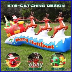 12FT Christmas Inflatables Santa on Sleigh 2025 NEW LED Outdoor Decoration