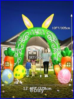 12FT Easter Arch Inflatables Outdoor Decorations, Cute Bunny Rabbit with Eggs 12FT Easter Arch Inflatables Outdoor Decorations, Cute Bunny Rabbit with Eggs