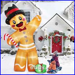 12FT Gingerbread Man Christmas Inflatables Christmas Blow up Yard Decorations