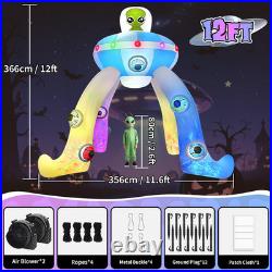12FT Halloween Inflatables Archway UFO Alien Giant Alien Arch Inflatable with
