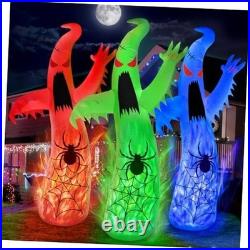 12FT Halloween Inflatables Decoration Giant Ghost with 3-Colored Flame