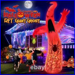 12FT Halloween Inflatables Decoration Giant Ghost with 3-Colored Flame