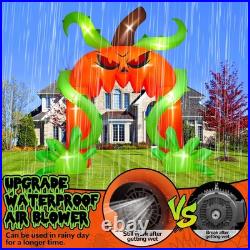 12FT Halloween Scary Giant Pumpkin Arch Inflatable with LED Blow Up Yard Décor