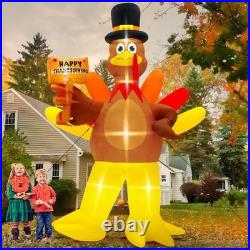 12FT Inflatable Turkey, LED Lighted Turkey Holding Happy Thanksgiving Sign for 12FT Inflatable Turkey, LED Lighted Turkey Holding Happy Thanksgiving Sign for
