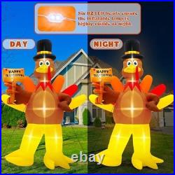 12FT Inflatable Turkey, LED Lighted Turkey Holding Happy Thanksgiving Sign for 12FT Inflatable Turkey, LED Lighted Turkey Holding Happy Thanksgiving Sign for
