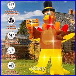 12FT Inflatable Turkey, LED Lighted Turkey Holding Happy Thanksgiving Sign for 12FT Inflatable Turkey, LED Lighted Turkey Holding Happy Thanksgiving Sign for