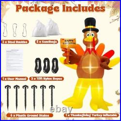 12FT Inflatable Turkey, LED Lighted Turkey Holding Happy Thanksgiving Sign for 12FT Inflatable Turkey, LED Lighted Turkey Holding Happy Thanksgiving Sign for