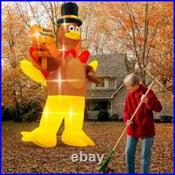 12FT Inflatable Turkey, LED Lighted Turkey Holding Happy Thanksgiving Sign for 12FT Inflatable Turkey, LED Lighted Turkey Holding Happy Thanksgiving Sign for