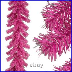 12FT Long Christmas Garland, Colorful Tinsel Brush Swag and Foliage Wired Un-Lit
