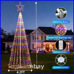 12FT Outdoor Lighting Christmas Tree 650 LED Light Show Christmas Tree with 8 Mo