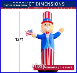 12FT Patriotic Independence Day 4th of July Memorial Day Inflatable Outdoor Deco