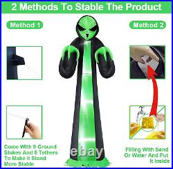 12Ft Giant Inflatable Halloween Alien Wizard Ghosts LED For Outdoor Yard Decor