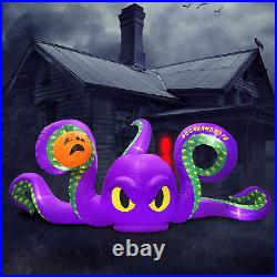 12Ft Long Halloween Inflatables Giant Octopus with Pumpkin Halloween Decorations