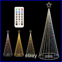 12Ft Outdoor Lighted Christmas Tree Lights Cone Tall Star Topped Artificial C
