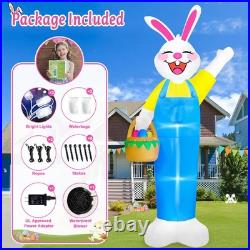 12Ft Tall Giant Easter Inflatables Outdoor Decorations Lighted Inflatable Bun