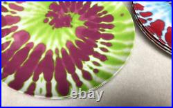 12 Citrus Grove Dinner Plates 10 Melamine Tye Dye Hippie Swirl Peace