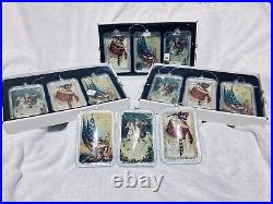 12 Dillard's Christmas/July 4th Trimsetters Patriotic Santa Flag Drum Ornaments