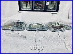 12 Dillard's Christmas/July 4th Trimsetters Patriotic Santa Flag Drum Ornaments
