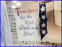 12 Dillard's Christmas/July 4th Trimsetters Patriotic Santa Flag Drum Ornaments