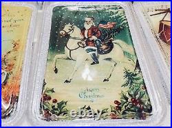 12 Dillard's Christmas/July 4th Trimsetters Patriotic Santa Flag Drum Ornaments