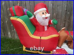 12' FT Airblown Inflatable LED Lighted Santa Sleigh Scene and Reindeer