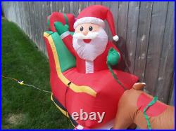 12' FT Airblown Inflatable LED Lighted Santa Sleigh Scene and Reindeer