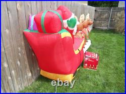 12' FT Airblown Inflatable LED Lighted Santa Sleigh Scene and Reindeer