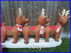 12' FT Airblown Inflatable LED Lighted Santa Sleigh Scene and Reindeer