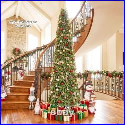 12 FT Artificial Pencil Christmas Tree with2583 Lush Branch Tips, Hinged