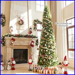 12 FT Artificial Pencil Christmas Tree with2583 Lush Branch Tips, Hinged