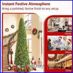 12 FT Artificial Pencil Christmas Tree with2583 Lush Branch Tips, Hinged