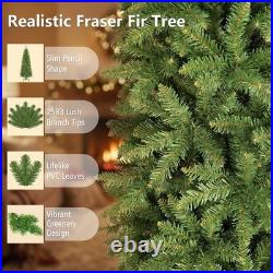 12 FT Artificial Pencil Christmas Tree with2583 Lush Branch Tips, Hinged