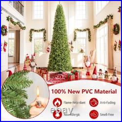12 FT Artificial Pencil Christmas Tree with2583 Lush Branch Tips, Hinged