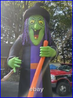 12 Ft Inflatable Cacking Halloween Witch Giant Airblown Excel Cond Inflatable