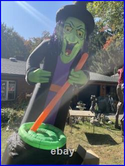 12 Ft Inflatable Cacking Halloween Witch Giant Airblown Excel Cond Inflatable