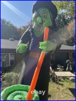 12 Ft Inflatable Cacking Halloween Witch Giant Airblown Excel Cond Inflatable