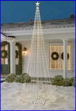 12' Giant-Sized Motion LED Cone Tree with Star Christmas Decor HOME DEPOT. READ