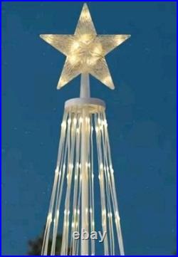 12' Giant-Sized Motion LED Cone Tree with Star Christmas Decor HOME DEPOT. READ