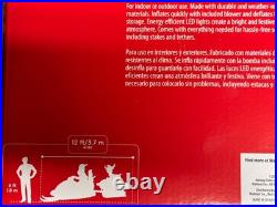 12' LED Santa Reindeer Christmas Tree crew Snowmobile Inflatable Holiday Time