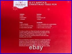 12' LED Santa Reindeer Christmas Tree crew Snowmobile Inflatable Holiday Time 12' LED Santa Reindeer Christmas Tree crew Snowmobile Inflatable Holiday Time