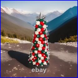 12 Tall Custom One of a Kind Handmade Felt Wool Pom-Pom Christmas Tree Holiday 12 Tall Custom One of a Kind Handmade Felt Wool Pom-Pom Christmas Tree Holiday